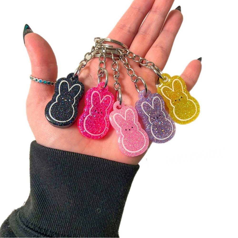 Opal Sparkly Peep Keychain - Nip - image 1